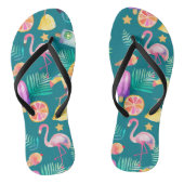 Summer Tropical Fun Blauwgroen Pattern Teenslippers (Voetbed)