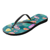 Summer Tropical Fun Blauwgroen Pattern Teenslippers (Schuin)
