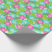Summer Tropical Hawaiian Floral Pattern Cadeaupapier (Hoek)