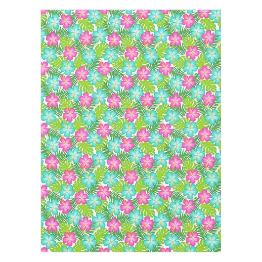 Summer Tropical Hawaiian Floral Pattern Tafelkleed (Voorkant)
