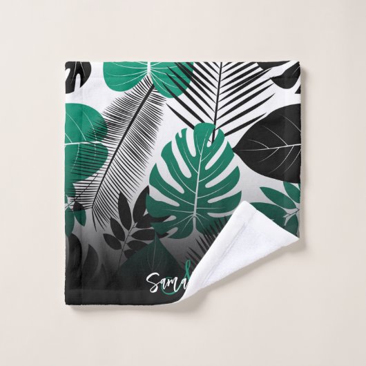 Summer Tropical Leaves Bad Handdoek (Wasdoekje)
