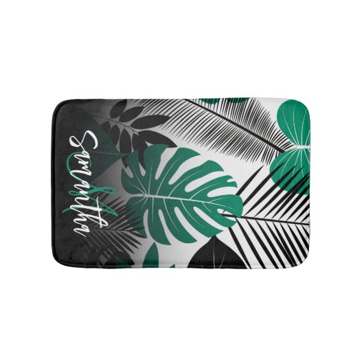 Summer Tropical Leaves Badmat (Voorkant)