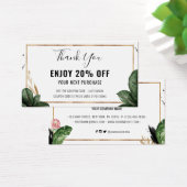 Summer Tropical Leaves Business Logo Discount Kaar Visitekaartje (Bureau)