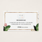 Summer Tropical Leaves Business Logo Discount Kaar Visitekaartje (Achterkant)