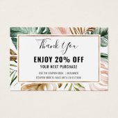 Summer Tropical Leaves Discount Coupon Kaart (Voorkant)