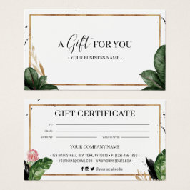 Summer Tropical Leaves Gepersonaliseerd Cadeaubon Visitekaartje