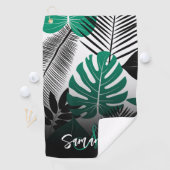 Summer Tropical Leaves Golfhanddoek (Insitu)
