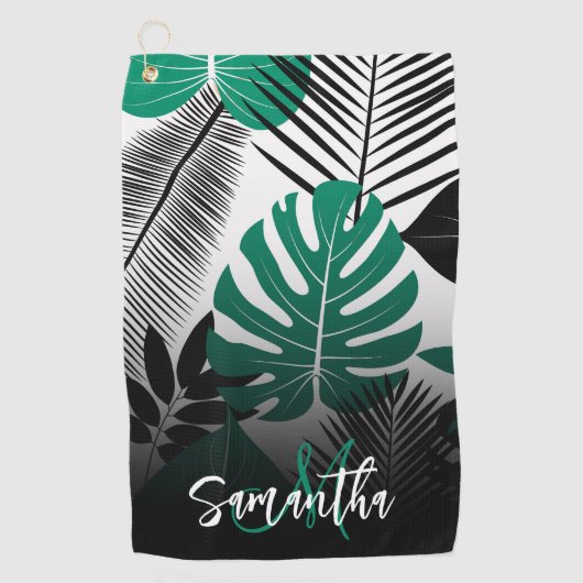 Summer Tropical Leaves Golfhanddoek (Voorkant)