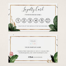 Summer Tropical Leaves Loyalty Punch Kaart