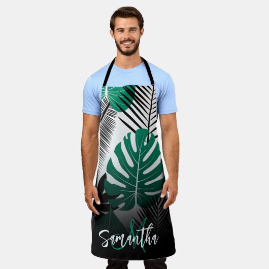 Summer Tropical Leaves Schort (Gedragen)