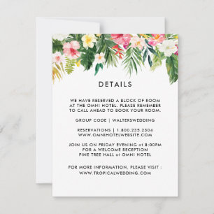 Summer Tropical Leaves Wedding Details Kaarten RSVP Kaartje
