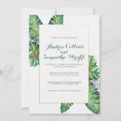 Summer Tropical Leaves Wedding Party Kaart (Voorkant)