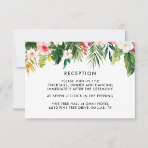 Summer Tropical Leaves Weduwen Reception Kaarten RSVP Kaartje