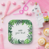 Summer Tropical oerwoud verlaat aangepaste tekst Papieren Bordje (Feest)