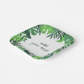 Summer Tropical oerwoud verlaat aangepaste tekst Papieren Bordje (Gebogen)