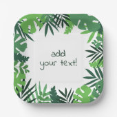 Summer Tropical oerwoud verlaat aangepaste tekst Papieren Bordje (Voorkant)
