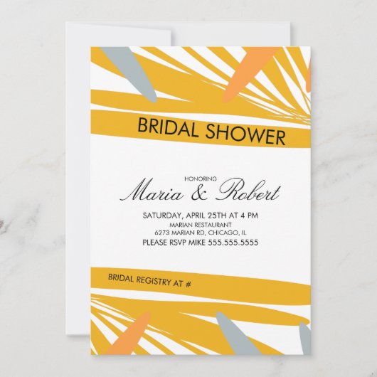 Summer Tropical Palm Abstract Yellow Vrijgezellenf Kaart (Voorkant)