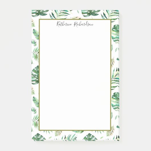 Summer Tropical Palm-bladeren gepersonaliseerd Post-it® Notes (Voorkant)