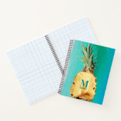 Summer Tropical Pineappel Fruit Monogram Notitieboek (Binnen)