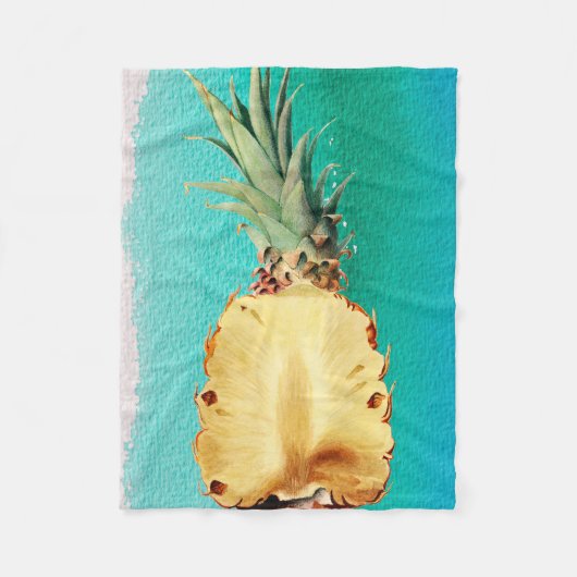 Summer Tropical Pineappelfruit Fleece Deken (Voorkant)