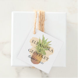 Summer Tropical Pineapple Coastal Wedding Bedankjes Labels
