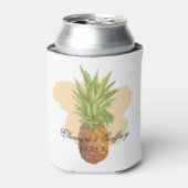 Summer Tropical Pineapple Coastal Wedding Blikjeskoeler (Blikje Voorkant)