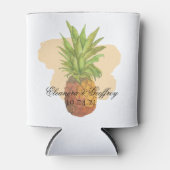 Summer Tropical Pineapple Coastal Wedding Blikjeskoeler (Voorkant)