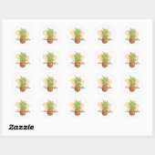 Summer Tropical Pineapple Coastal Wedding Ronde Sticker (Vel)