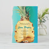 Summer Tropical Pineapple Fruit Birthday Party Kaart (Staand voorkant)