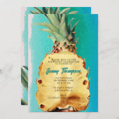 Summer Tropical Pineapple Fruit Birthday Party Kaart (Voorkant / Achterkant)