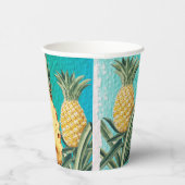 Summer Tropical Pineapple Fruit Birthday Party Papieren Bekers (Rechts)