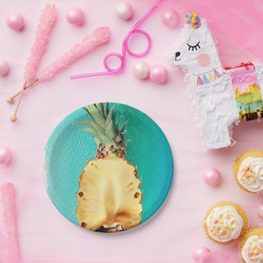 Summer Tropical Pineapple Fruit Birthday Party Papieren Bordje (Feest)