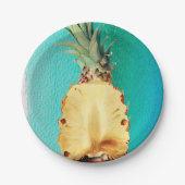 Summer Tropical Pineapple Fruit Birthday Party Papieren Bordje (Voorkant)