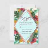 Summer Tropical Pineapple Leaves Floral RSVP Kaart (Voorkant)