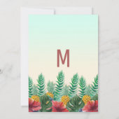 Summer Tropical Pineapple Leaves Floral Wedding Kaart (Achterkant)
