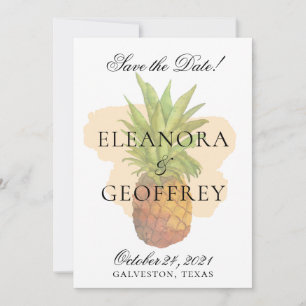 Summer Tropical Pineapple Waterverf Wedding Photo Save The Date