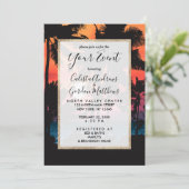 Summer Tropical Pink Oranje Palm Trees Sunset Kaart (Staand voorkant)