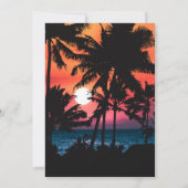 Summer Tropical Pink Oranje Palm Trees Sunset Kaart (Achterkant)