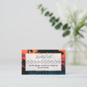 Summer Tropical Pink Oranje Palm Trees Sunset Klantenkaartje (Staand voorkant)