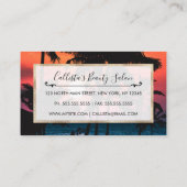 Summer Tropical Pink Oranje Palm Trees Sunset Klantenkaartje (Achterkant)