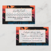 Summer Tropical Pink Oranje Palm Trees Sunset Klantenkaartje (Voorkant / Achterkant)