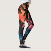Summer Tropical Pink Oranje Palm Trees Sunset Leggings (Rechts)