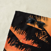 Summer Tropical Pink Oranje Palm Trees Sunset Strandlaken (In situ)