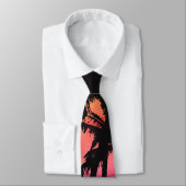 Summer Tropical Pink Oranje Palm Trees Sunset Stropdas (Gebonden)