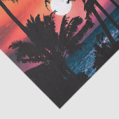 Summer Tropical Pink Oranje Palm Trees Sunset Tissuepapier (Detail)