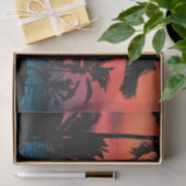 Summer Tropical Pink Oranje Palm Trees Sunset Tissuepapier (Geschenk)