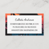 Summer Tropical Pink Oranje Palm Trees Sunset Visitekaartje (Achterkant)