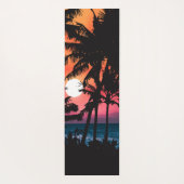 Summer Tropical Pink Oranje Palm Trees Sunset Yogamat (Achterkant)