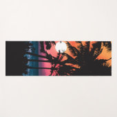 Summer Tropical Pink Oranje Palm Trees Sunset Yogamat (Voorkant (horizontaal))