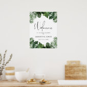 Summer Tropical Portrait Baby shower Welkom Poster (Keuken)